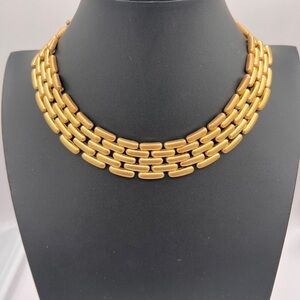 GIVENCHY Vintage Gold Plated Choker Panther Link Necklace